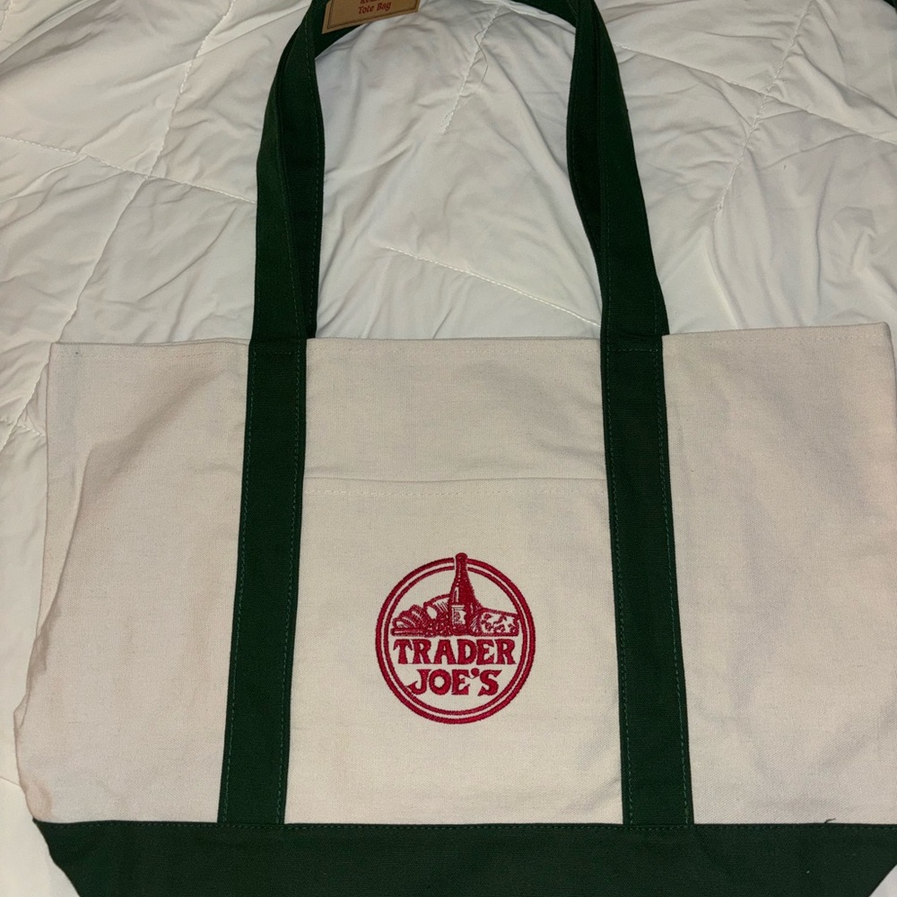 Brand New Green Trader Joe's Canvas Tote Bag